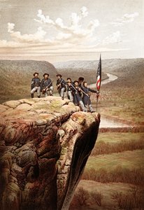 Union Soldiers on Lookout Mountain, Tennessee, pubi. 1863