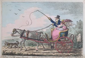 A Cockney and his Wife going to Wycombe, julkaissut Hannah Humphrey 1805 (käsinväritetty etsaus, jossa on akvatintti).