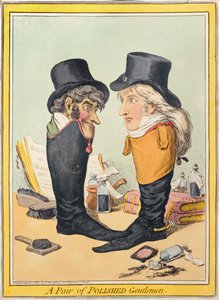 A Pair of Poliished Gentlemen, julkaisija Hannah Humphrey vuonna 1801 (käsinvärinen etsaus)