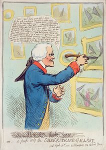Kurkistus Shakespeare-galleriaan, julkaissut Hannah Humphrey vuonna 1791 (käsinvärinen etsaus)