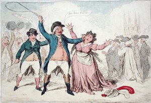 Todiste ystävällisen luonteen hienostuneista tunteista, viime aikoina ehdokas eräälle muinaiselle kaupungille (käsinvärinen etsaus) tekijältä James Gillray