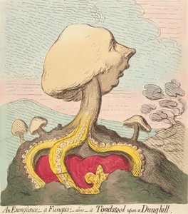 Liikakasvu; - sieni; - eli - myrkkysieni lantakasalla tekijältä James Gillray