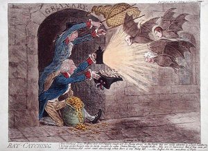 Lepakon pyydystäminen tekijältä James Gillray