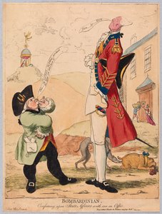 Bombardinian, neuvottelee valtion asioiden kanssa toimistossa, pub. 1779 (käsinvärinen kaiverrus)