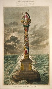 Britannia Victorious, Design for the Naval Pillar, julkaisija Hannah Humphrey tekijältä James Gillray