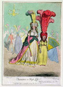 Hannah Humphreyn vuonna 1795 julkaisema Characters in High Life (käsinvärinen etsaus)