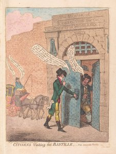 Kansalaiset vierailevat Bastillessa, pub. 1799 (käsinvärinen kaiverrus)