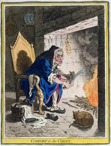 Comfort to the Corns, julkaisija Hannah Humphrey vuonna 1800 (käsinvärinen etsaus)