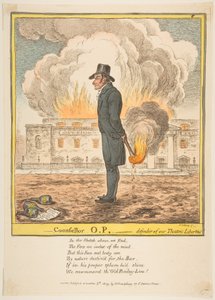 Neuvonantaja O.P.-teatterivapauksiemme puolustaja, 5. joulukuuta 1809. tekijältä James Gillray