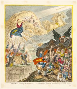 Opetuslapset kiinni vaipan tekijältä James Gillray