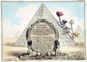 Egyptian Sketches, julkaistu Hannah Humphreyn vuonna 1799 (käsinvärjätty etsaus).