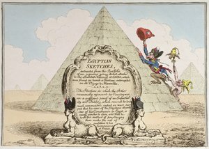 Egyptian Sketches, julkaissut Hannah Humphrey vuonna 1799 (käsinvärinen etsaus)