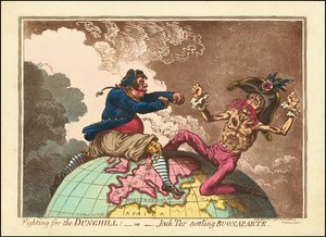 Taistelu lantakukkulan puolesta - tai - Jack Tar asettuu Buonaparteen tekijältä James Gillray