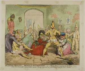 Flanelli panssari; Naisen isänmaallisuus tekijältä James Gillray