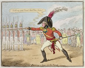 Forming a Line on the Parade, julkaissut Hannah Humphrey vuonna 1801 (käsinvärinen etsaus)