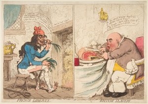 Ranskan vapaus - Brittiorjuus, 21. joulukuuta 1792. tekijältä James Gillray