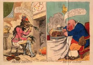 Ranskan vapaus. Brittiorjuus, 1792 tekijältä James Gillray
