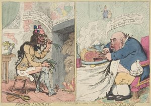 Ranskan vapaus. Britannian orjuus, 21. joulukuuta 1792, 21. joulukuuta 1792. tekijältä James Gillray