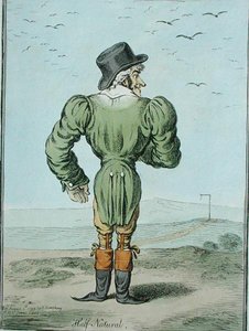 Half-Normal, julkaissut Hannah Humphrey vuonna 1799 (käsinvärinen etsaus) tekijältä James Gillray