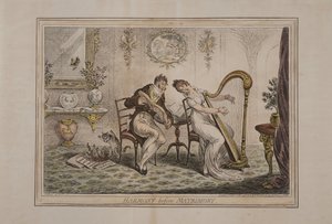 Harmonia ennen avioliittoa, julkaisija Hannah Humphrey, 1805 (käsinvärinen etsaus)