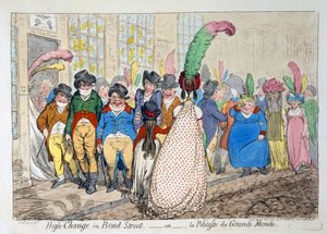 High Change in Bond Street tai la Politesse du Grande Monde, 1796 (käsin väritetty kaiverrus).
