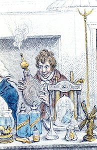 Humphry Davy, brittiläinen kemisti ja keksijä, 1802 tekijältä James Gillray