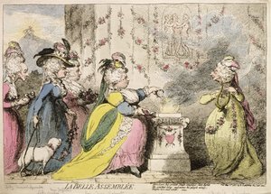 La Belle Assemblee, julkaissut Hannah Humphrey vuonna 1787 (käsinvärinen etsaus)
