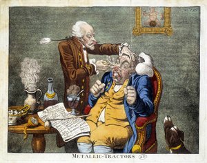 Mies saa painikkeet pois kasvoilta tekijältä James Gillray