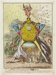 Midas, joka muuttaa kaiken paperiksi. tekijältä James Gillray
