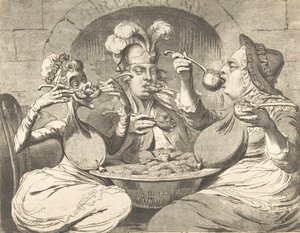 Monstrous Craws uuden liittouman juhlassa 29. toukokuuta 1787, 29. toukokuuta 1787. tekijältä James Gillray