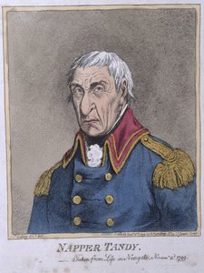 Hannah Humphreyn vuonna 1799 julkaisema Napper Tandy (1740-1803) (käsinvärinen etsaus)