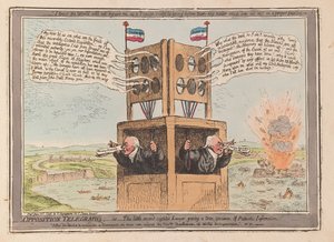Opposition Telegraphs, tai pieni toissijainen lakimies, joka antaa todellisen näytteen Isänmaallisen tiedon pubista. 1798 (käsinvärinen kaiverrus)