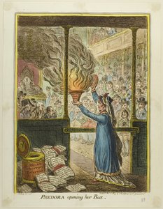 Pandora avaa lippaansa tekijältä James Gillray