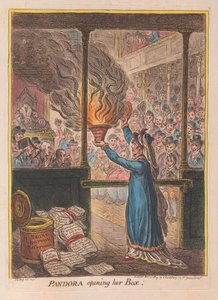 Pandora avaa lippaansa, pubi. 1809 (käsinvärinen kaiverrus)