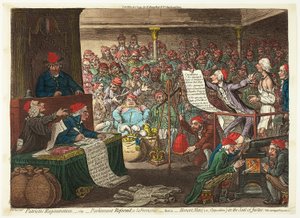 Isänmaallinen uudistaminen, eli - Parlamentin uudistaminen, a la Françoise.... tekijältä James Gillray