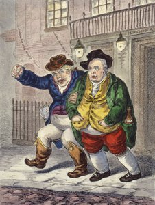 Perustuslain pilarit: Kello kolme ja pilvinen aamu, 1809 tekijältä James Gillray