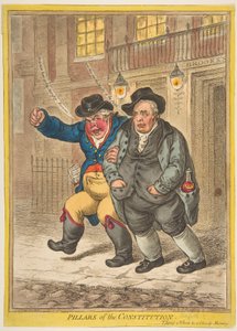 Perustuslain pilarit, 1. helmikuuta 1809. tekijältä James Gillray