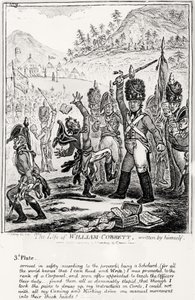 Huonekalut ja erilaiset esineet 1100- ja 1300-luvuilta tekijältä James Gillray