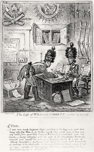 Huonekalut ja erilaiset esineet 1100- ja 1300-luvuilta tekijältä James Gillray
