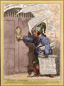Huonekalut ja erilaiset esineet 1100- ja 1300-luvuilta tekijältä James Gillray