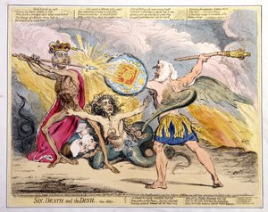 Sin, kuolema ja paholainen, julkaissut Hannah Humphrey vuonna 1792 (käsinvärinen etsaus)