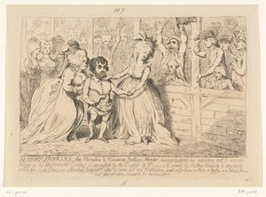 Sarjakuva Englannin sisäpolitiikasta, 1788 Harry Jenkins, The Maskuline & Feminine Bellow Mender tekijältä James Gillray