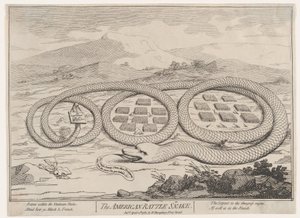 American Rattle Snake, 12. huhtikuuta 1782, 12. huhtikuuta 1782. tekijältä James Gillray.
