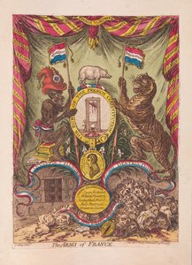 The Arms of France, pub. 1805 (käsinvärinen kaiverrus) tekijältä James Gillray