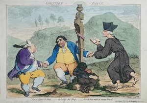 The Coalition-Dance, William Humphreyn vuonna 1783 julkaisema (käsinvärinen etsaus)