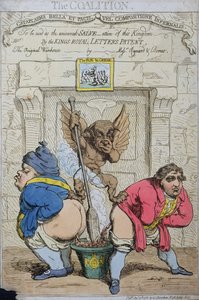 The Coalition, julkaissut G. Humphrey vuonna 1783 (käsinvärinen etsaus)