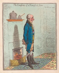 Rumford-uunin mukavuudet, pub 1800 (käsinvärinen kaiverrus) tekijältä James Gillray
