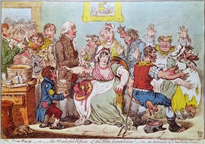 The Cow Pock or The Wonderful Effects of the New Inokulation, julkaisija H. Humphrey, 1809