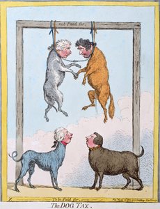 The Dog Tax, julkaissut Hannah Humphrey vuonna 1796 (käsinvärinen etsaus)