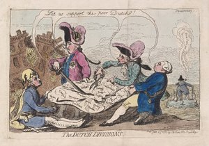 The Dutch Divisions, pub. 1787 (käsinvärinen kaiverrus) tekijältä James Gillray